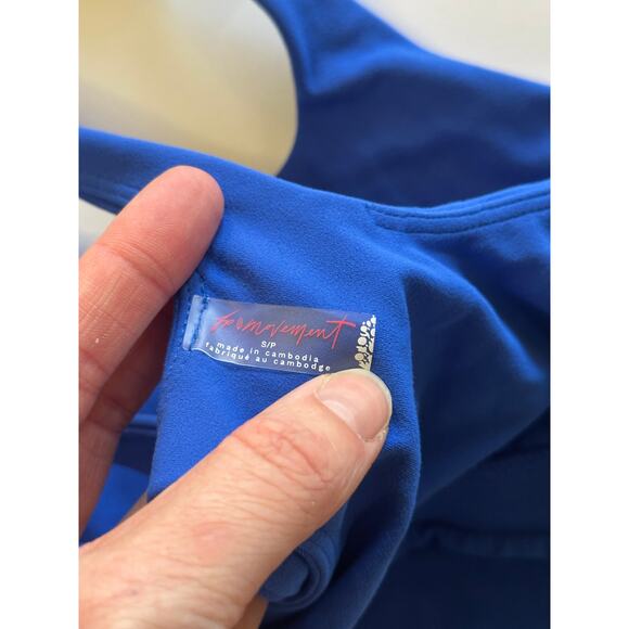 Free People Never Better Square Neck Sports Bra ELECTRIC COBALT Small - Picture 3 of 4